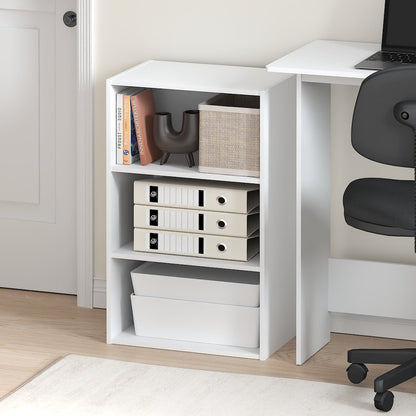 Basic 3-Tier Open Shelf Bookcase, Bookshelf, Storage Organizer, White