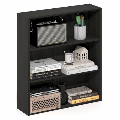 Basic 3-Tier Open Shelf Bookcase, Bookshelf, Storage Organizer, Espresso