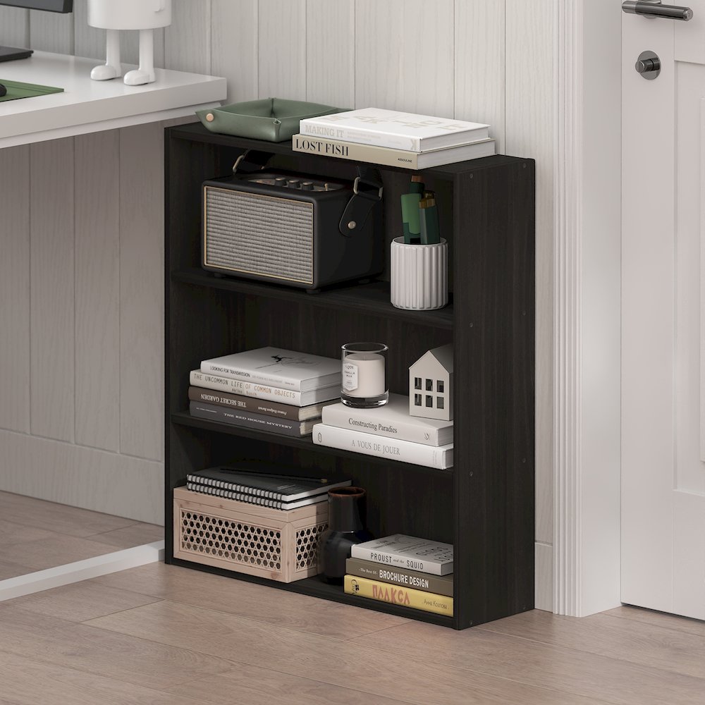 Basic 3-Tier Open Shelf Bookcase, Bookshelf, Storage Organizer, Espresso