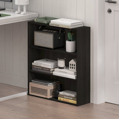 Basic 3-Tier Open Shelf Bookcase, Bookshelf, Storage Organizer, Espresso