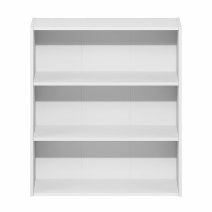 Basic 3-Tier Open Shelf Bookcase, Bookshelf, Storage Organizer, White