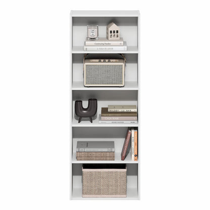 Basic 5-Tier Open Shelf Bookcase, Bookshelf, Storage Organizer, White