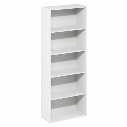 Basic 5-Tier Open Shelf Bookcase, Bookshelf, Storage Organizer, White