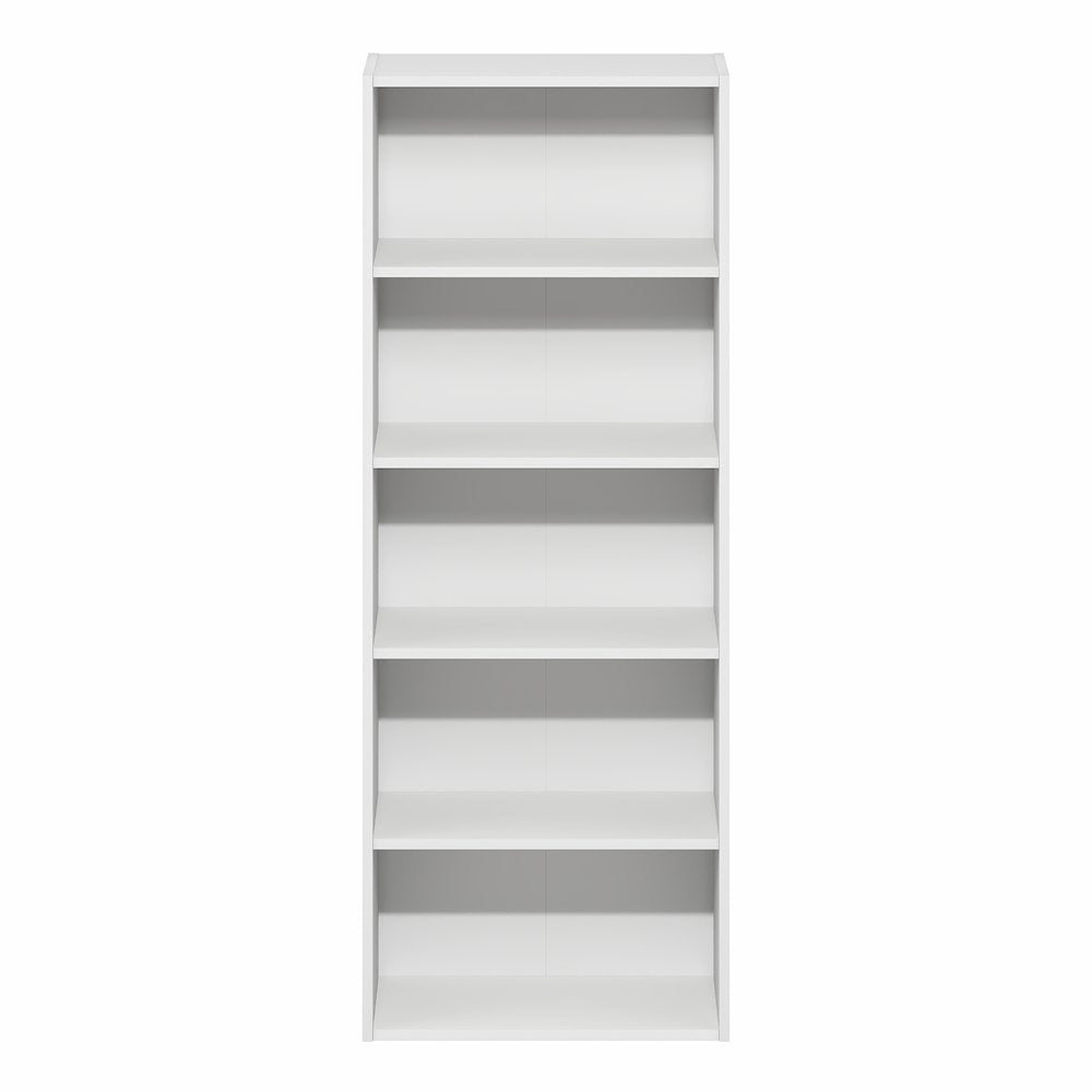Basic 5-Tier Open Shelf Bookcase, Bookshelf, Storage Organizer, White