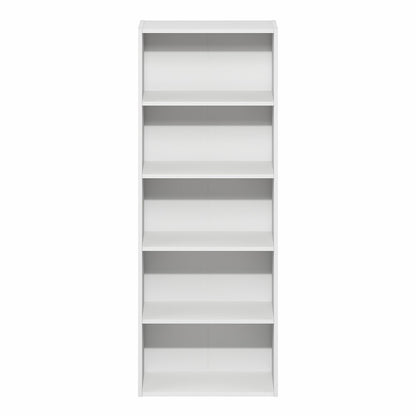 Basic 5-Tier Open Shelf Bookcase, Bookshelf, Storage Organizer, White