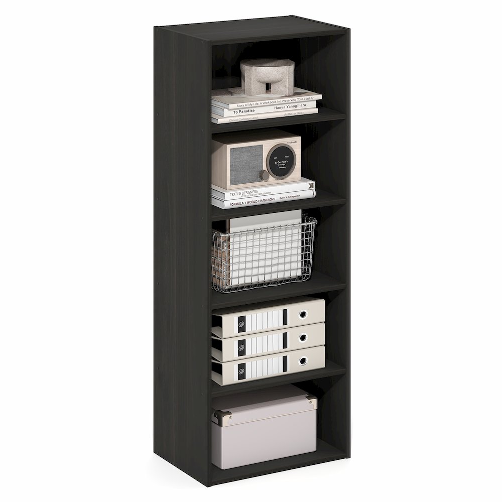 Basic 5-Tier Open Shelf Bookcase, Bookshelf, Storage Organizer, Espresso