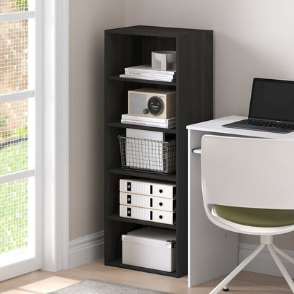 Basic 5-Tier Open Shelf Bookcase, Bookshelf, Storage Organizer, Espresso