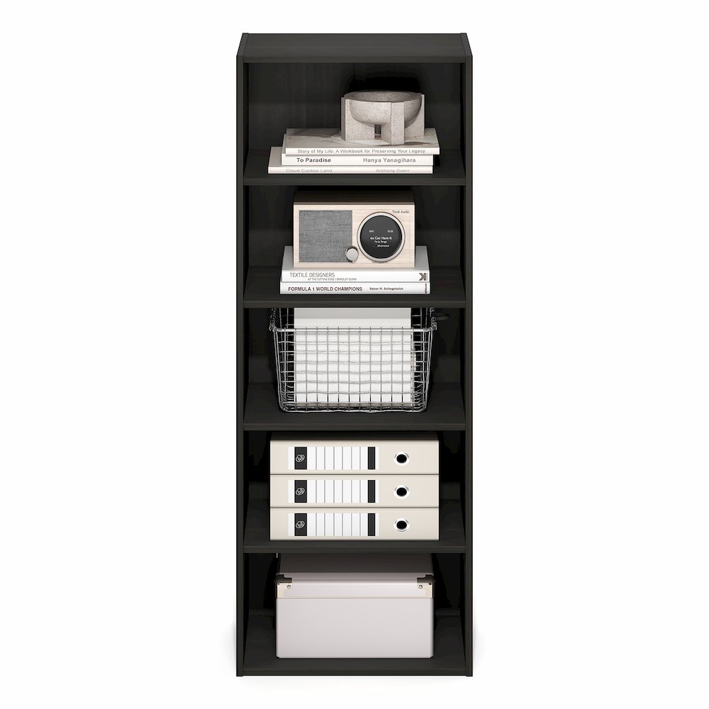 Basic 5-Tier Open Shelf Bookcase, Bookshelf, Storage Organizer, Espresso
