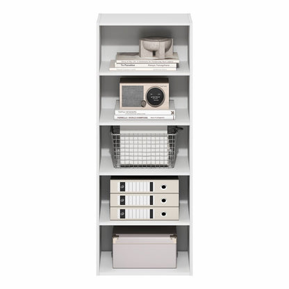 Basic 5-Tier Open Shelf Bookcase, Bookshelf, Storage Organizer, White