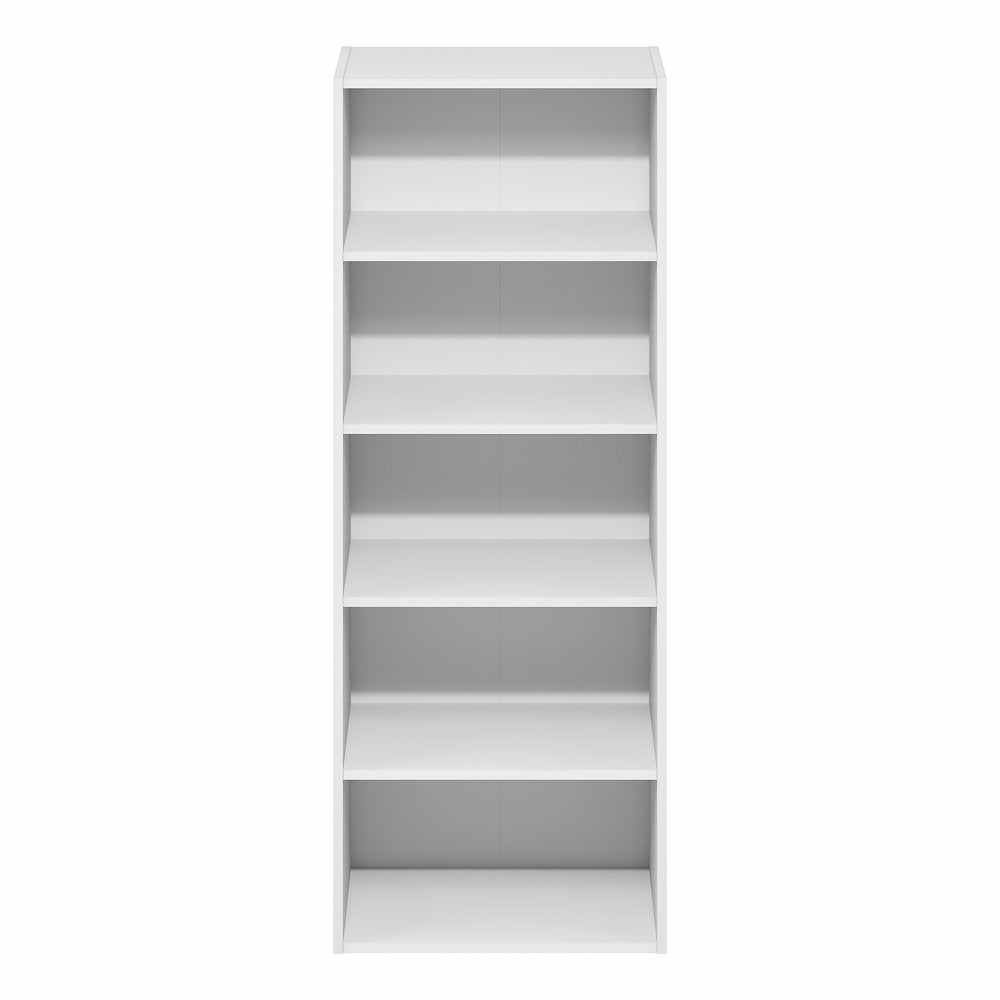Basic 5-Tier Open Shelf Bookcase, Bookshelf, Storage Organizer, White