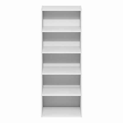 Basic 5-Tier Open Shelf Bookcase, Bookshelf, Storage Organizer, White