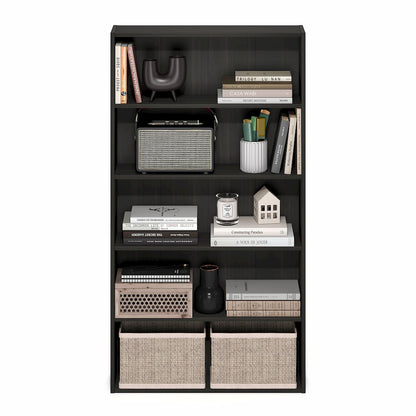 Basic 5-Tier Open Shelf Bookcase, Bookshelf, Storage Organizer, Espresso
