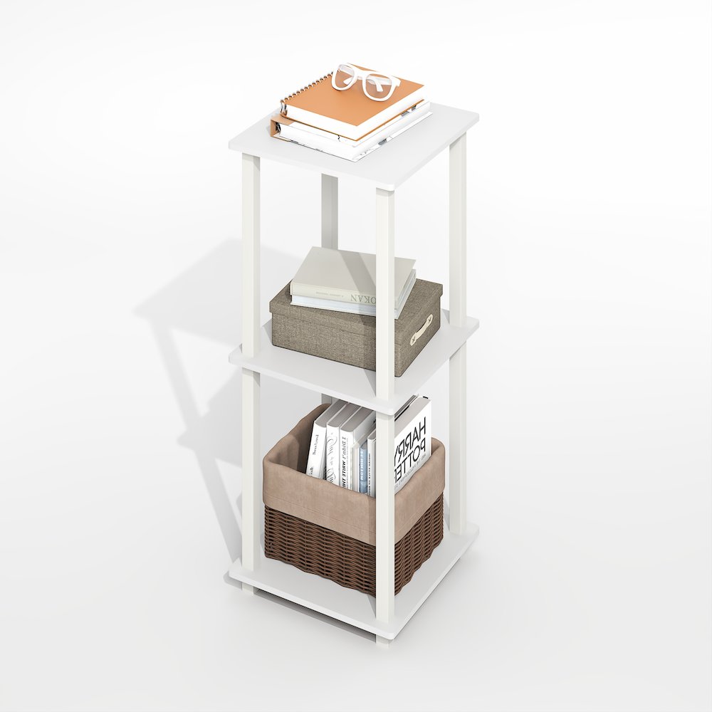 Simplistic End Table, Set of Two, Plain White/White