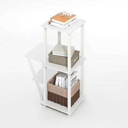 Simplistic End Table, Set of Two, Plain White/White