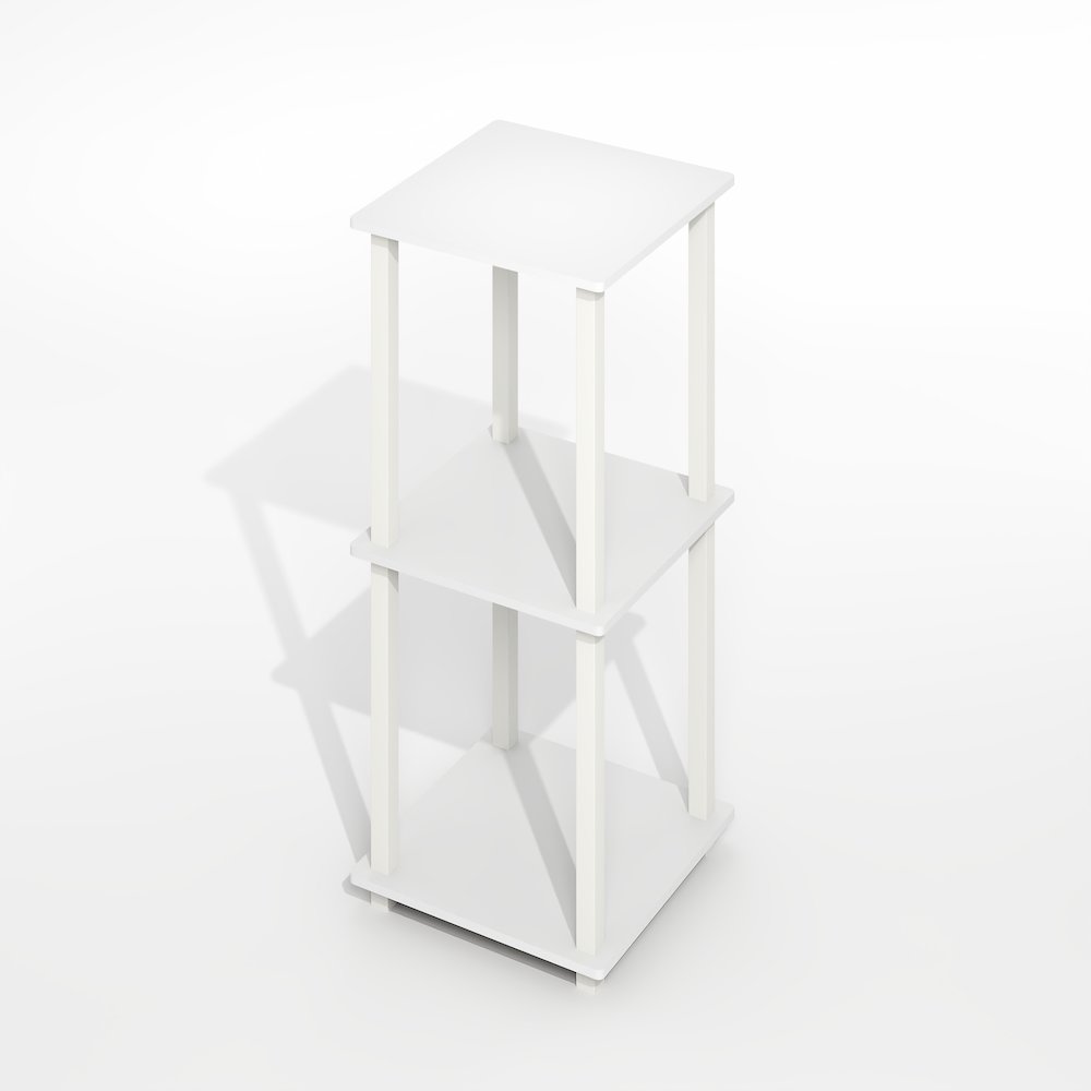 Simplistic End Table, Set of Two, Plain White/White