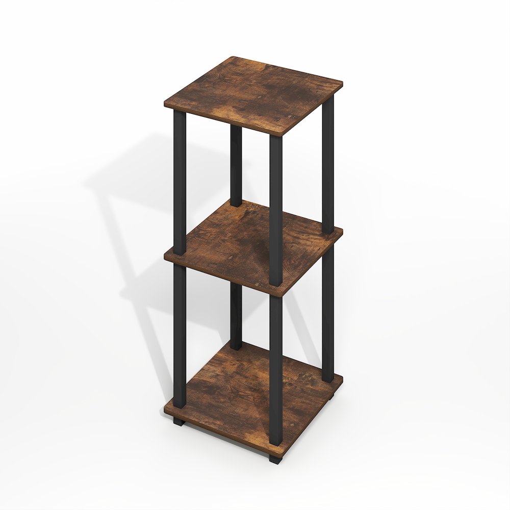Simplistic End Table, Set of Two, Amber Oak/Black