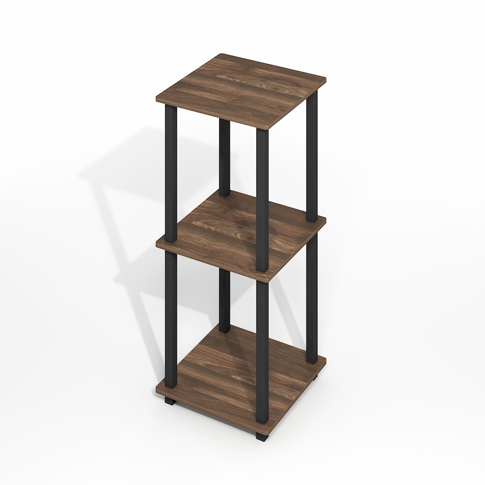 Simplistic End Table, Set of Two, Brown Walnut/Black