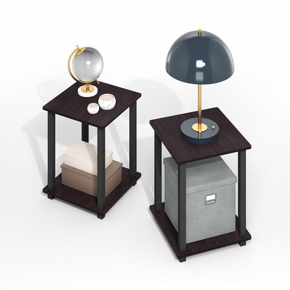 Simplistic End Table, Set of Two, Dark Mocha