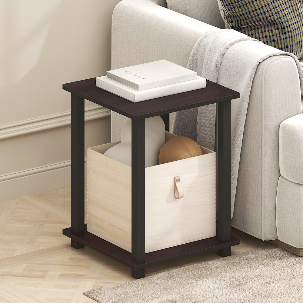 Simplistic End Table, Set of Two, Dark Mocha