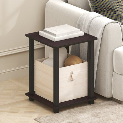 Simplistic End Table, Set of Two, Dark Mocha