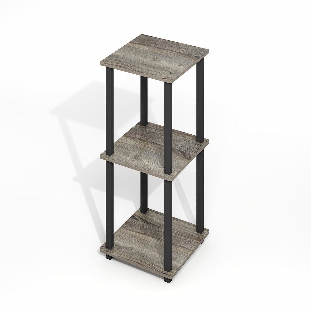 Simplistic End Table, Set of Two, Grey Oak/Black