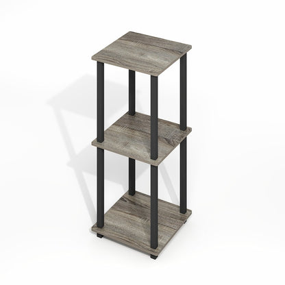 Simplistic End Table, Set of Two, Grey Oak/Black