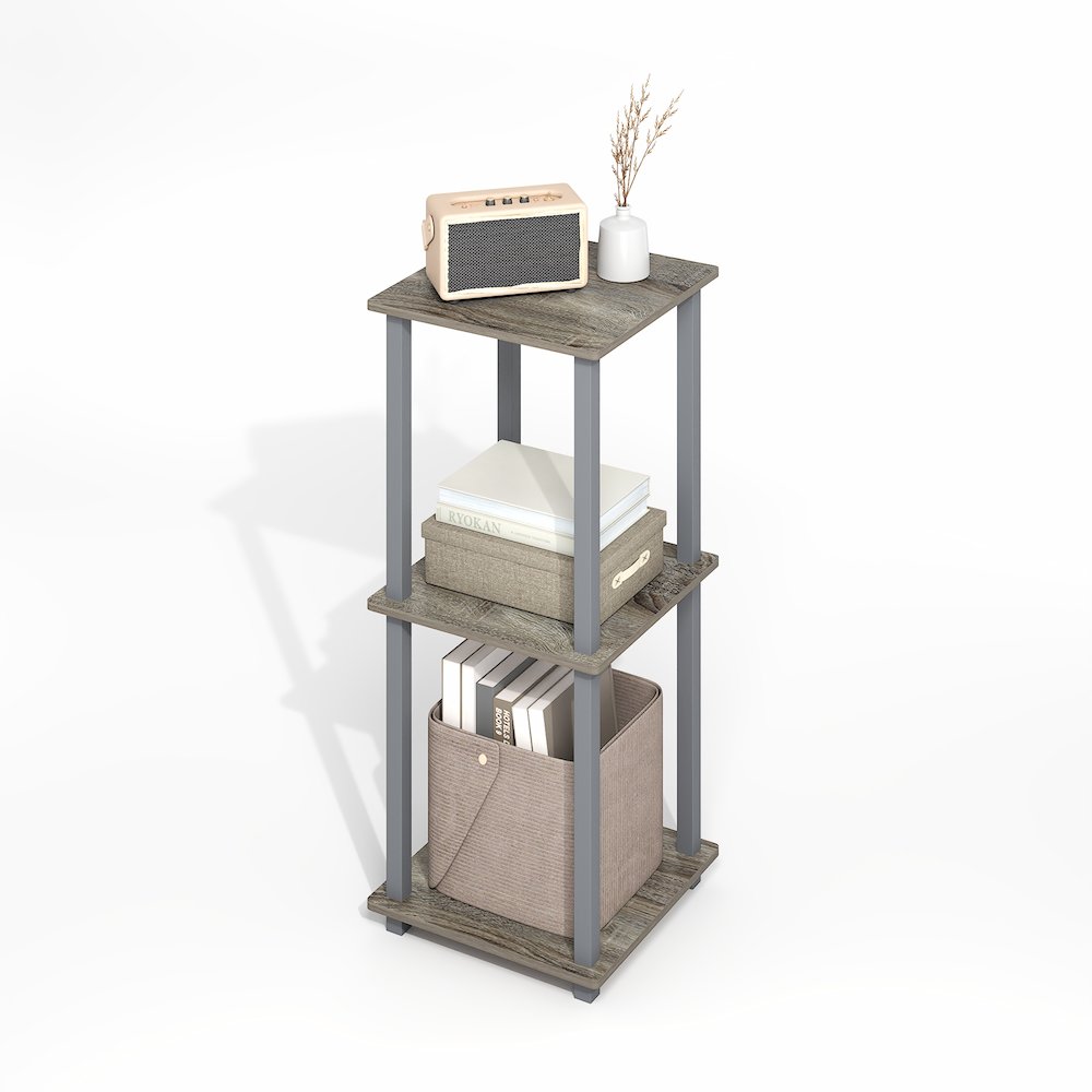 Simplistic End Table, Set of Two, Grey Oak/Grey