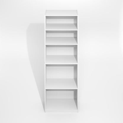 JAYA Simply Home Adjustable Shelf Bookcase, 5-Tier, Plain White