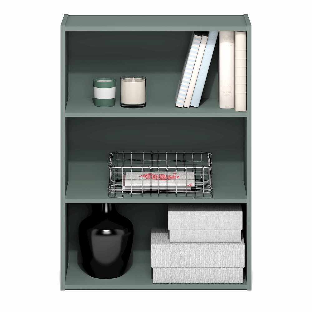 PASIR Book Shelf, 3-Tier Bookshelf, Bookcase, Sage Green