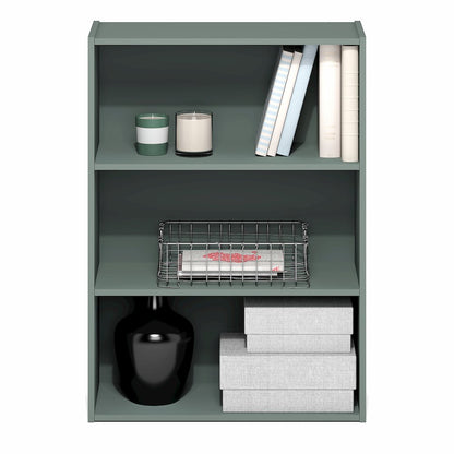 PASIR Book Shelf, 3-Tier Bookshelf, Bookcase, Sage Green