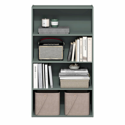 PASIR Book Shelf, 4-Tier Bookshelf, Bookcase, Sage Green
