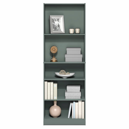 5-Tier Bookshelf, Bookcase, with Adjustable Shelves, Sage Green