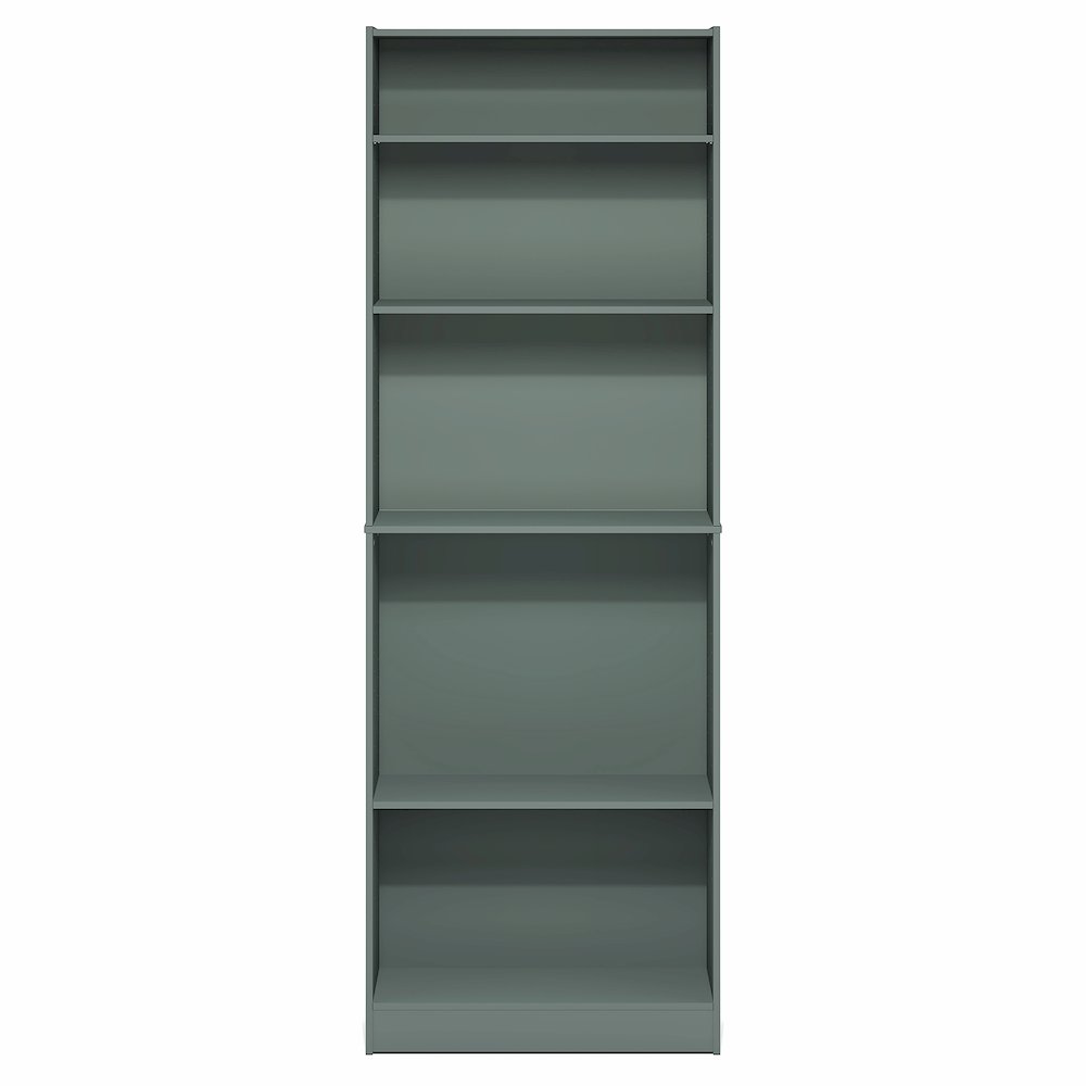5-Tier Bookshelf, Bookcase, with Adjustable Shelves, Sage Green