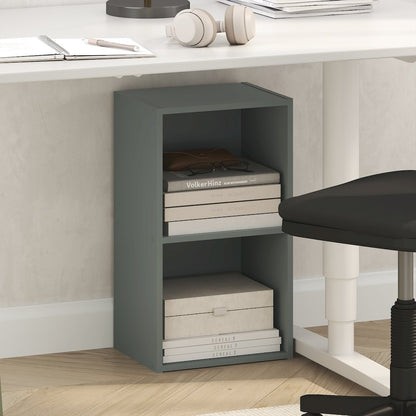 PASIR Book Shelf, 2-Tier Modern Bookshelf, Open Shelves Bookcase, Sage Green