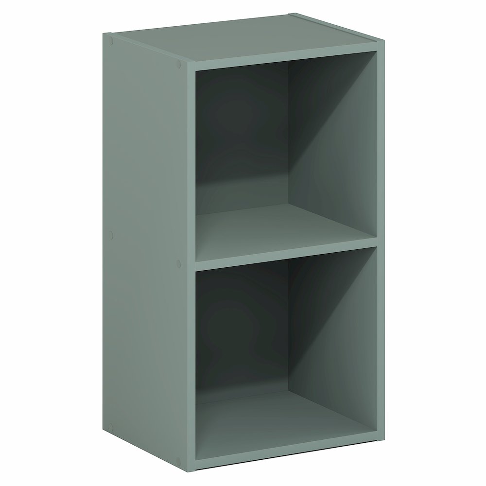 PASIR Book Shelf, 2-Tier Modern Bookshelf, Open Shelves Bookcase, Sage Green