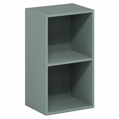 PASIR Book Shelf, 2-Tier Modern Bookshelf, Open Shelves Bookcase, Sage Green