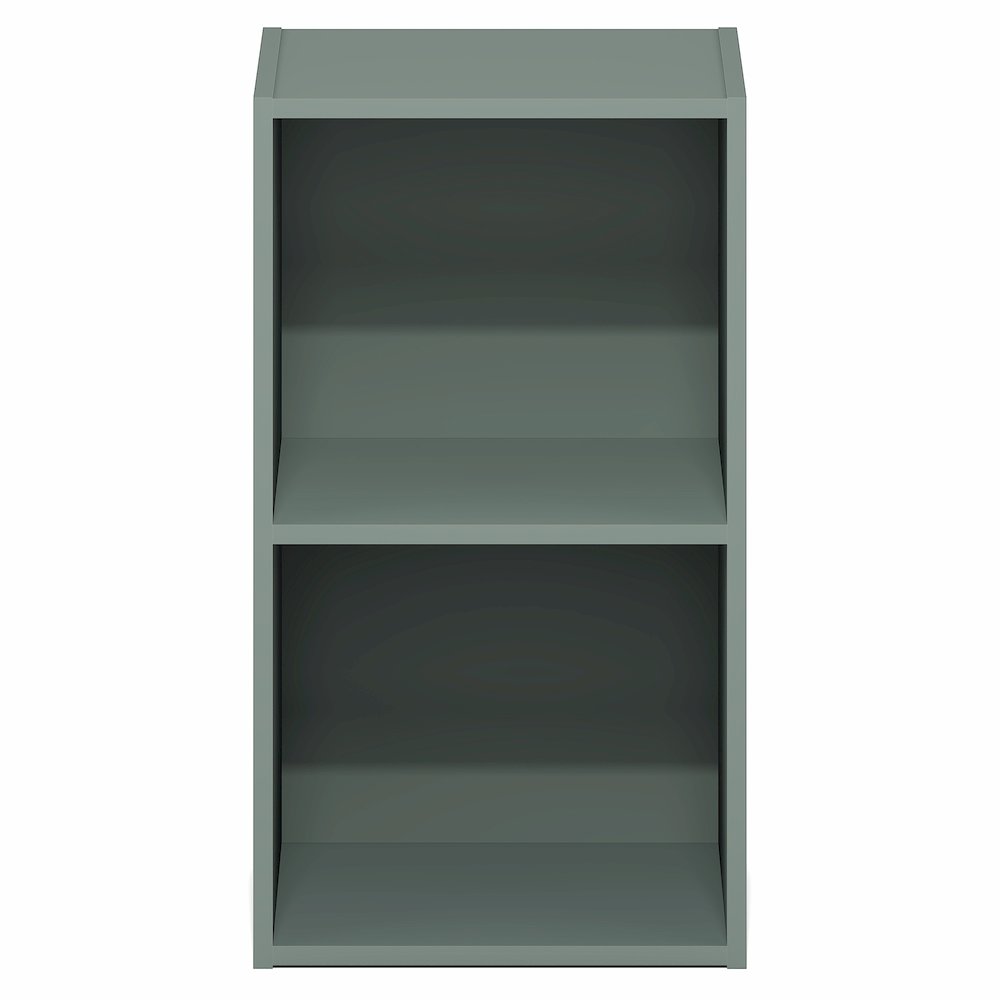 PASIR Book Shelf, 2-Tier Modern Bookshelf, Open Shelves Bookcase, Sage Green