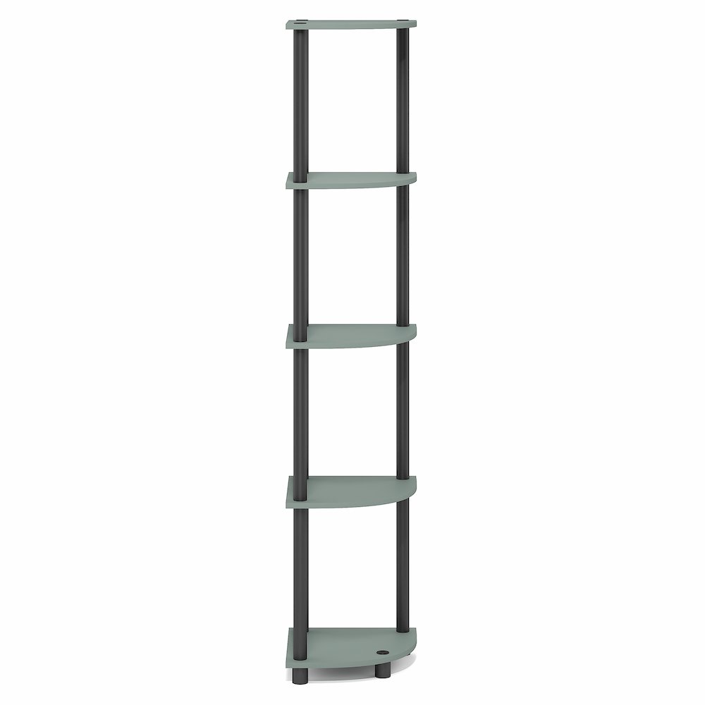 Corner Shelf, 5-Tier Corner Bookshelf, Open Storage Shelves, Sage Green