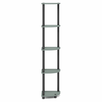 Corner Shelf, 5-Tier Corner Bookshelf, Open Storage Shelves, Sage Green