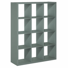 12-Cube Thick Frame Bookshelf, Reversible Bookcase with Open Back, Sage Green