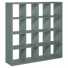 16-Cube Thick Frame Bookshelf, Reversible Bookcase with Open Back, Sage Green