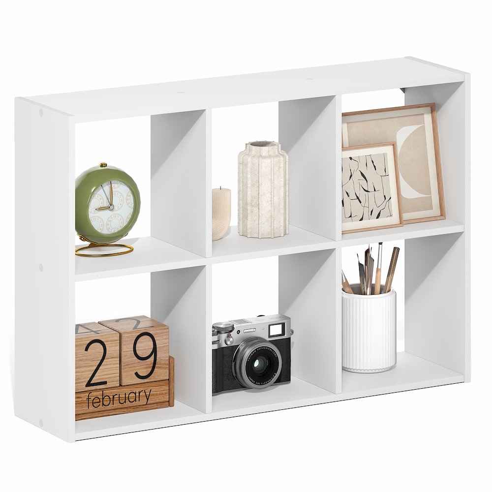 ROSSI 6-Cube Floating Shelves for Wall, Wall Mount Organizer, White
