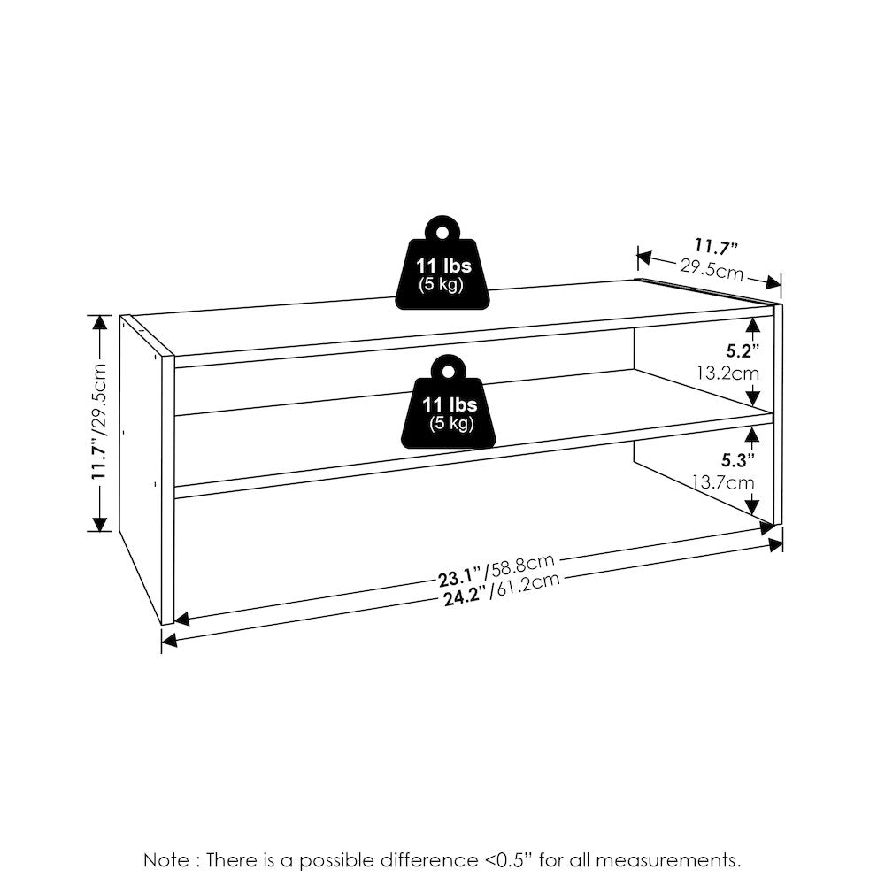 FANO Shoe Rack, 24-Inch Width Shoe Organizer, Stackable Shoe Storage, White