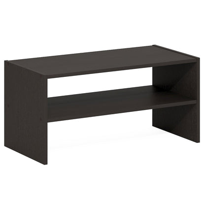 Shoe Rack, 24-Inch Width Shoe Organizer, Stackable Shoe Storage, Black Dark Oak