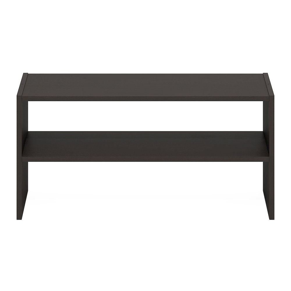 Shoe Rack, 24-Inch Width Shoe Organizer, Stackable Shoe Storage, Black Dark Oak