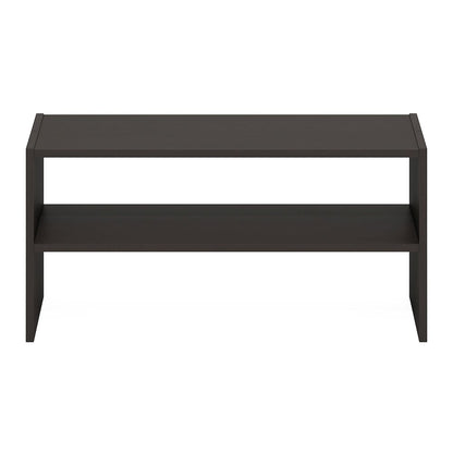 Shoe Rack, 24-Inch Width Shoe Organizer, Stackable Shoe Storage, Black Dark Oak