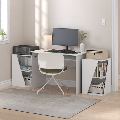 Stackable 2-in-1 Bookshelf, 4-Tier Corner Bookcase with Display Shelf
