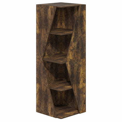 Stackable 2-in-1 Bookshelf, 4-Tier Corner Bookcase with Display Shelf