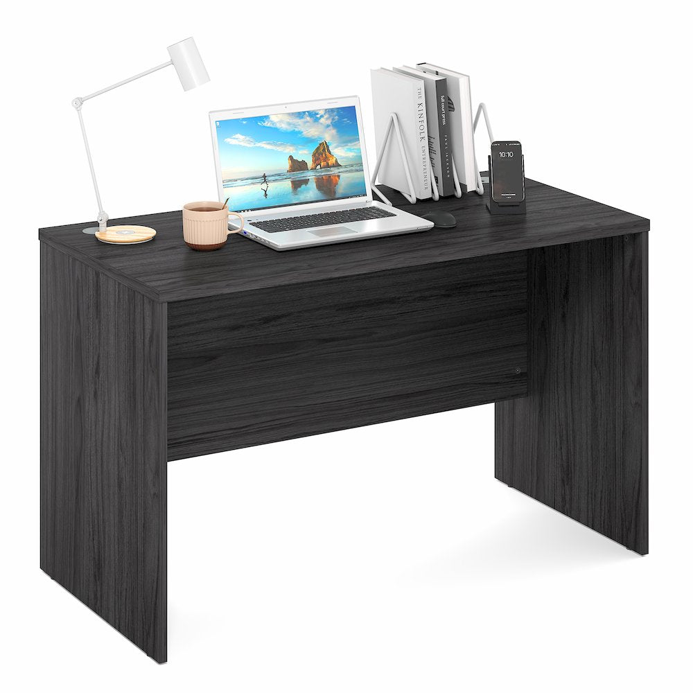 47 Inch Rectangular Executive Desk with Modesty Panel, Coastal Grey