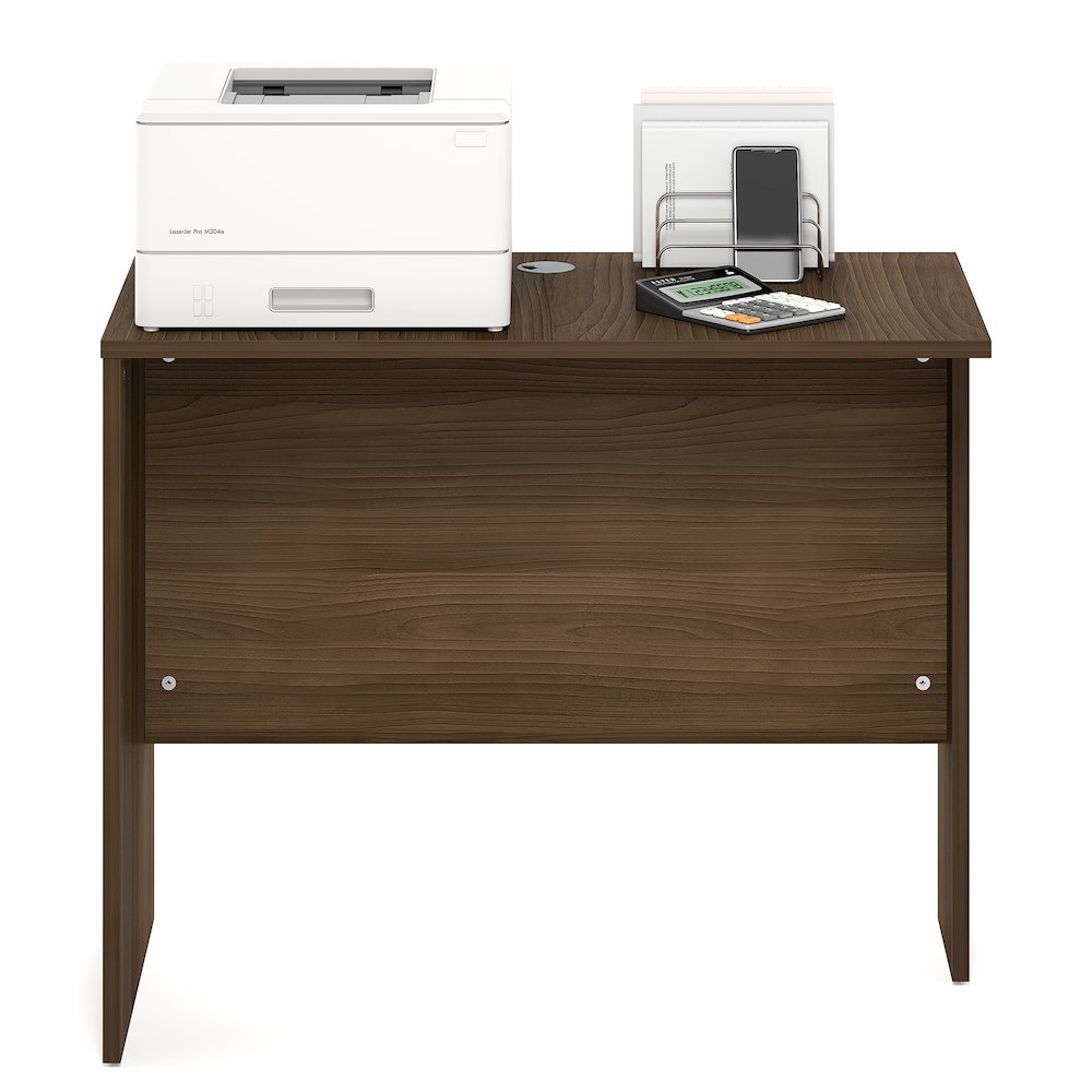 35 Inch Rectangular Desk Return for Executive Desk, Modern Walnut